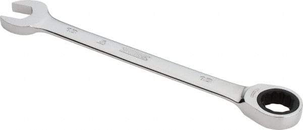 Proto - 18mm 12 Point Combination Wrench - 0° Offset Angle, 9-5/16" OAL, Steel, Chrome Finish - Apex Tool & Supply