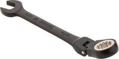 Proto - 1/2" 12 Point Flexhead Combination Wrench - 15° Offset Angle, 6" OAL, Steel, Black Chrome Finish - Apex Tool & Supply