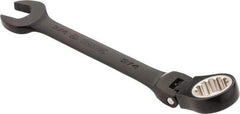 Proto - 3/4" 12 Point Flexhead Combination Wrench - 15° Offset Angle, 8" OAL, Steel, Black Chrome Finish - Apex Tool & Supply