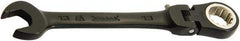 Proto - 11mm 12 Point Flexhead Combination Wrench - 15° Offset Angle, 5" OAL, Steel, Black Chrome Finish - Apex Tool & Supply