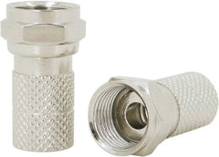 Ideal - Straight, F Type Crimp Coaxial Connector - Compatible with RG6, Brass Contact, Brass Body - Apex Tool & Supply