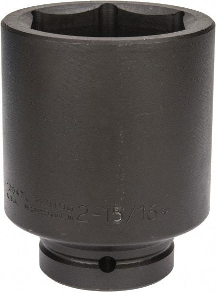 Proto - 1" Drive 2-15/16" Deep Impact Socket - 6 Points, 5" OAL - Apex Tool & Supply