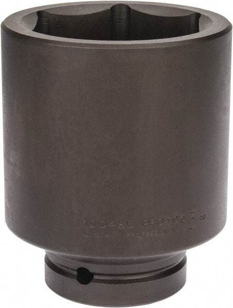 Proto - 1" Drive 3" Deep Impact Socket - 6 Points, 5" OAL - Apex Tool & Supply