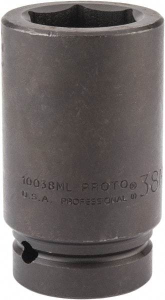 Proto - 1" Drive 38mm Deep Impact Socket - 6 Points, 4" OAL - Apex Tool & Supply