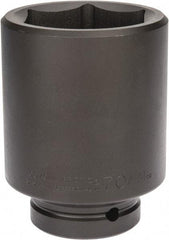 Proto - 1" Drive 70mm Deep Impact Socket - 6 Points, 5" OAL - Apex Tool & Supply