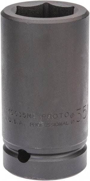 Proto - 1" Drive 35mm Deep Impact Socket - 6 Points, 4" OAL - Apex Tool & Supply