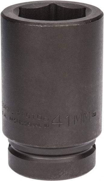 Proto - 1" Drive 41mm Deep Impact Socket - 6 Points, 4" OAL - Apex Tool & Supply