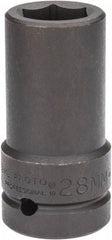 Proto - 1" Drive 28mm Deep Impact Socket - 6 Points, 4" OAL - Apex Tool & Supply