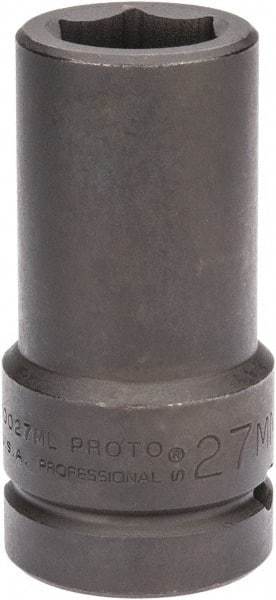 Proto - 1" Drive 27mm Deep Impact Socket - 6 Points, 4" OAL - Apex Tool & Supply