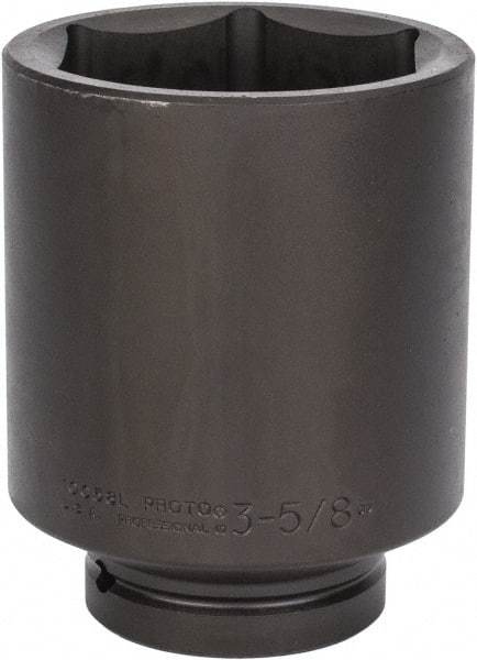 Proto - 1" Drive 3-5/8" Deep Impact Socket - 6 Points, 6-1/8" OAL - Apex Tool & Supply