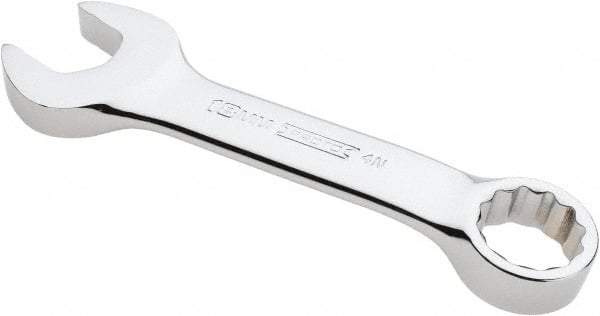 Proto - 18mm 12 Point Offset Combination Wrench - 15° Offset Angle, 5-1/4" OAL, Steel, Chrome Finish - Apex Tool & Supply