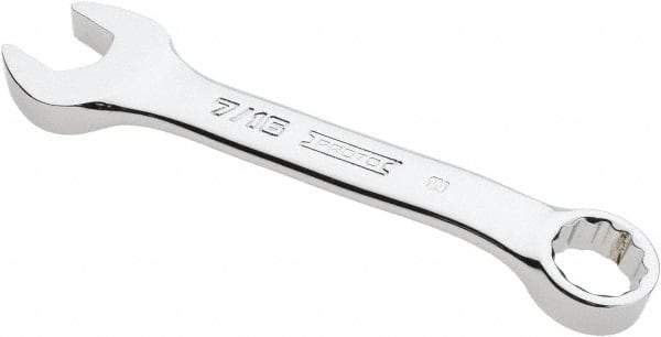 Proto - 7/16" 12 Point Offset Combination Wrench - 15° Offset Angle, 4-1/16" OAL, Steel, Chrome Finish - Apex Tool & Supply