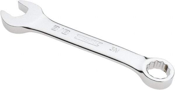 Proto - 3/8" 12 Point Offset Combination Wrench - 15° Offset Angle, 3-3/4" OAL, Steel, Chrome Finish - Apex Tool & Supply