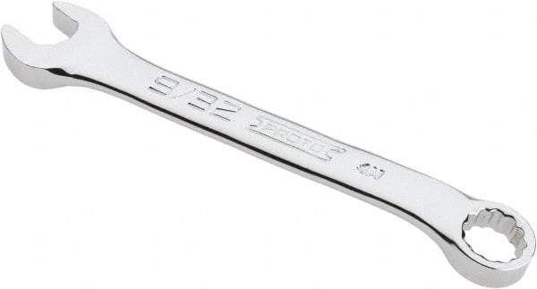 Proto - 9/32" 12 Point Offset Combination Wrench - 15° Offset Angle, 3-25/64" OAL, Steel, Chrome Finish - Apex Tool & Supply
