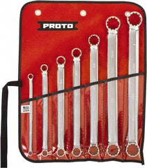 Proto - 7 Piece, 1/4" x 5/16" to 7/8" x 1", 12 Point Spline Box Wrench Set - Inch Measurement Standard, Full Polish Chrome Finish, Comes in Nylon Roll - Apex Tool & Supply