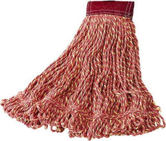 Rubbermaid - 18" Red Head Band, Large Blended Fiber Loop End Mop Head - Hook & Loop Connection - Apex Tool & Supply