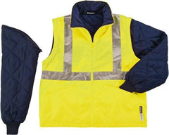 Ergodyne - Size 5XL High Visibility Jacket - Lime, Polyester, Zipper, Snaps Closure - Apex Tool & Supply