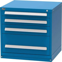 Vidmar - 4 Drawer, Modular Storage Cabinet - Steel, 30" Wide x 27-3/4" Deep x 30" High, Blue - Apex Tool & Supply