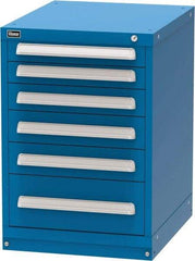 Vidmar - 6 Drawer, Modular Storage Cabinet - Steel, 22-1/2" Wide x 27-3/4" Deep x 33" High, Blue - Apex Tool & Supply