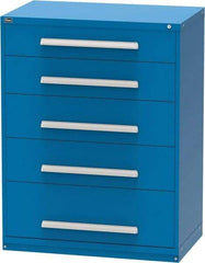 Vidmar - 5 Drawer, Modular Storage Cabinet - Steel, 45" Wide x 27-3/4" Deep x 59" High, Blue - Apex Tool & Supply