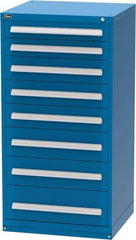 Vidmar - 8 Drawer, Modular Storage Cabinet - Steel, 30" Wide x 27-3/4" Deep x 59" High, Blue - Apex Tool & Supply