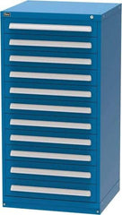 Vidmar - 11 Drawer, Modular Storage Cabinet - Steel, 30" Wide x 27-3/4" Deep x 59" High, Blue - Apex Tool & Supply