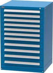 Vidmar - 11 Drawer, Modular Storage Cabinet - Steel, 30" Wide x 27-3/4" Deep x 44" High, Blue - Apex Tool & Supply