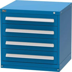 Vidmar - 4 Drawer, Modular Storage Cabinet - Steel, 30" Wide x 27-3/4" Deep x 30" High, Blue - Apex Tool & Supply