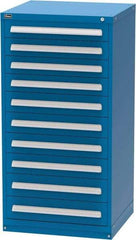 Vidmar - 10 Drawer, Modular Storage Cabinet - Steel, 30" Wide x 27-3/4" Deep x 59" High, Blue - Apex Tool & Supply