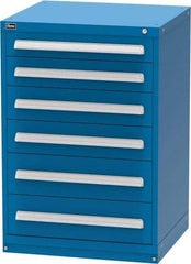 Vidmar - 6 Drawer, Modular Storage Cabinet - Steel, 30" Wide x 27-3/4" Deep x 44" High, Blue - Apex Tool & Supply