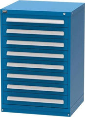 Vidmar - 8 Drawer, Modular Storage Cabinet - Steel, 30" Wide x 27-3/4" Deep x 44" High, Blue - Apex Tool & Supply