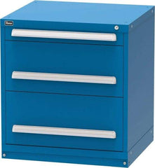 Vidmar - 3 Drawer, Modular Storage Cabinet - Steel, 30" Wide x 27-3/4" Deep x 33" High, Blue - Apex Tool & Supply