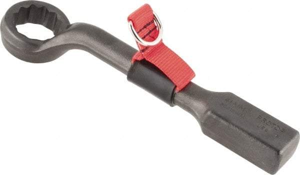 Proto - 41mm 12 Point Tethered Striking Box Wrench - Single End, 12-1/4" OAL, Steel, Black Finish - Apex Tool & Supply
