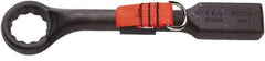 Proto - 1-11/16" 12 Point Tethered Striking Box Wrench - Single End, 13-7/16" OAL, Steel, Black Finish - Apex Tool & Supply
