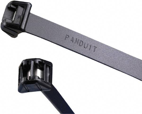 Panduit - 13-1/2" Long Black Acetal Standard Cable Tie - 250 Lb Tensile Strength, 1.5mm Thick, 98.4mm Max Bundle Diam - Apex Tool & Supply