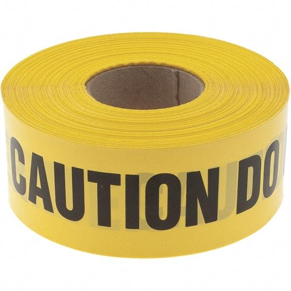 Value Collection - 1,000' Long x 3" Wide Roll, Polyethylene, Black & Yellow Barricade Tape - Message: Caution - Do Not Enter - Apex Tool & Supply