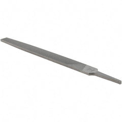 Value Collection - 10" Long, Bastard Cut, Flat American-Pattern File - Double Cut, 1/4" Overall Thickness - Apex Tool & Supply