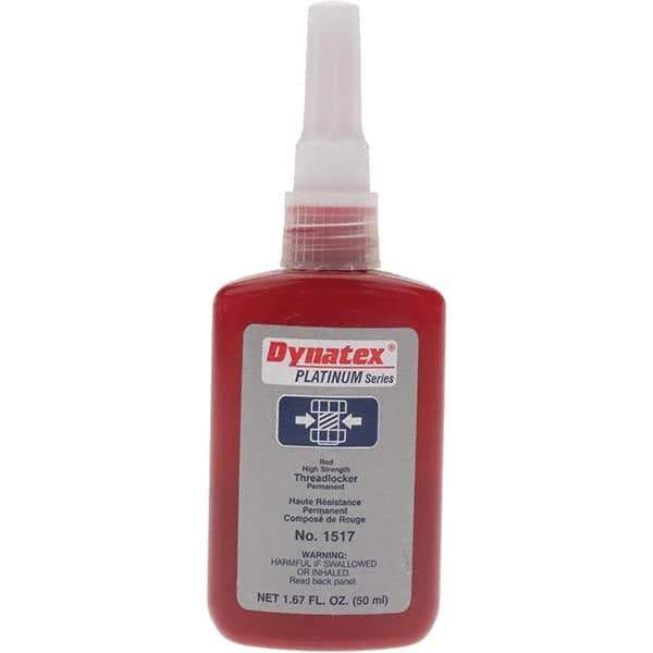 Made in USA - 50 mL Bottle, Red, High Strength Liquid Threadlocker - Apex Tool & Supply