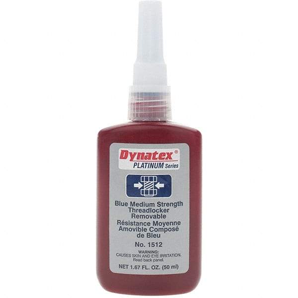 Made in USA - 50 mL Bottle, Blue, Medium Strength Liquid Threadlocker - Apex Tool & Supply