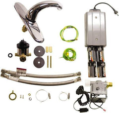 Rubbermaid - Chrome 8" Centerset Electronic Faucet Complete Kit - Powered by 4 D Battery & Optional AC Adapter, Milano Spout, 8" Mounting Centers, Surround Sensor - Apex Tool & Supply