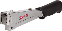 Arrow - Manual Hammer Tacker - 1/4, 5/16, 3/8" Staples, 82 Lb Capacity, Chrome & Black, Chrome Plated Steel - Apex Tool & Supply