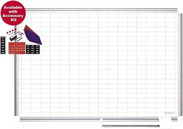 MasterVision - 36" High x 48" Wide Magnetic Dry Erase Calendar - Steel - Apex Tool & Supply