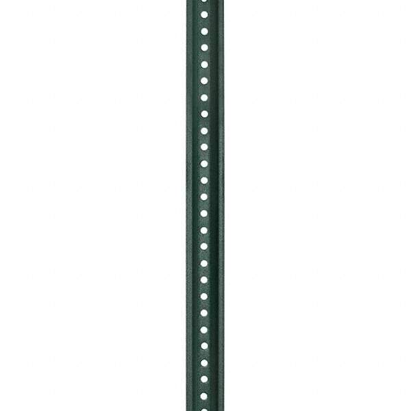 Nucor - 6' High, Powder Coated Traffic Sign Post - Steel, 3/8" Hole Diam, Green - Apex Tool & Supply