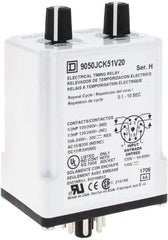 Square D - DPDT Time Delay Relay - 10 Contact Amp, 110 VDC & 120 VAC - Apex Tool & Supply