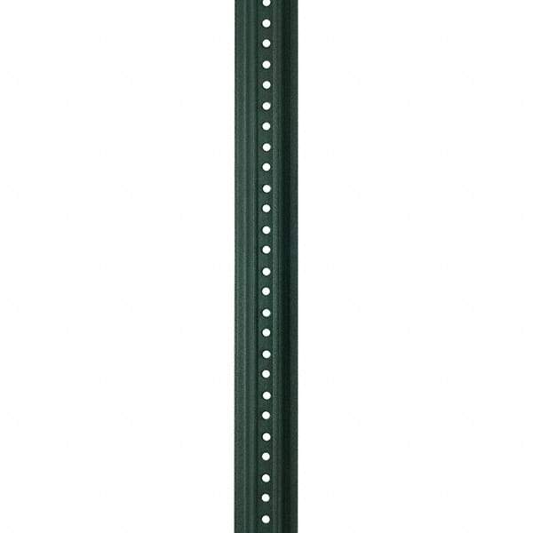 Nucor - 6' High, Powder Coated Traffic Sign Post - Steel, 3/8" Hole Diam, Green - Apex Tool & Supply
