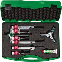 KUKKO - 9 Piece, 5 Ton Capacity, 1-7/16 to 3-9/16" Spread, Multi-Purpose Puller Set - 1 Bolt, 6 Jaws, 9" OAL, 8" Reach - Apex Tool & Supply