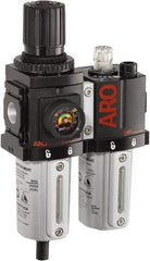 ARO/Ingersoll-Rand - 3/8" NPT Port Compact 2 Piece Filter/Regulator-Lubricator FRL Unit - Metal Bowl, 71 SCFM, 250 Max psi, 8.15" High x 4.409" Long, Manual Drain - Apex Tool & Supply