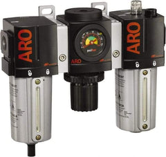 ARO/Ingersoll-Rand - 3/4" NPT Port Standard 3 Piece Filter-Regulator-Lubricator FRL Unit - Metal Bowl, 171 SCFM, 250 Max psi, 7.9" High x 8.693" Long, Manual Drain - Apex Tool & Supply