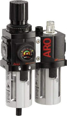 ARO/Ingersoll-Rand - 1/4" NPT Port Compact 2 Piece Filter/Regulator-Lubricator FRL Unit - Polycarbonate Bowl, 58 SCFM, 150 Max psi, 8.15" High x 4.409" Long, Manual Drain - Apex Tool & Supply