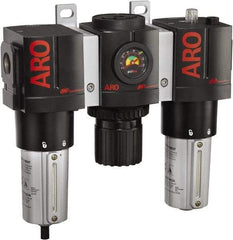 ARO/Ingersoll-Rand - 3/4" NPT Port Heavy Duty 3 Piece Filter-Regulator-Lubricator FRL Unit - Metal Bowl, 199 SCFM, 250 Max psi, 10.75" High x 11.102" Long, Manual Drain - Apex Tool & Supply